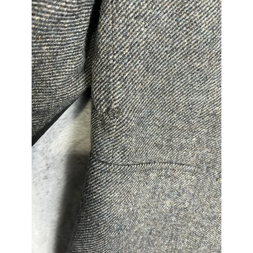 Vtg Pendleton 40 Grey Tweed Wool Blazer Black Yoke Sport Coat Made in USA Mens